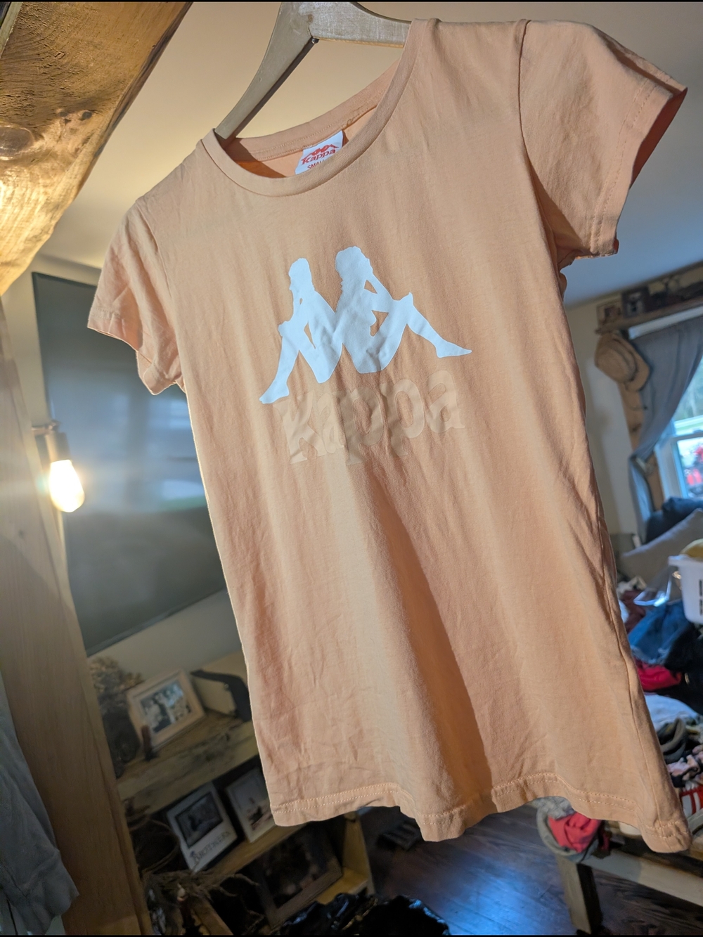 Kappa Peach Women's TShirt with White Logo Size Small